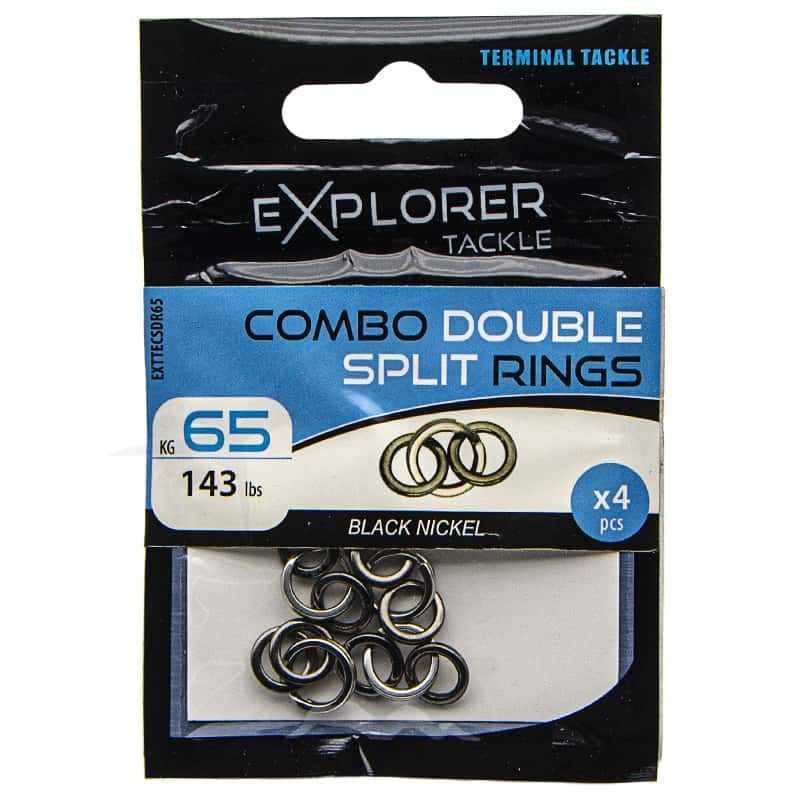 Combo Split Ring Explorer Tackle - Anneau Soudé + Brisé Black Nickel