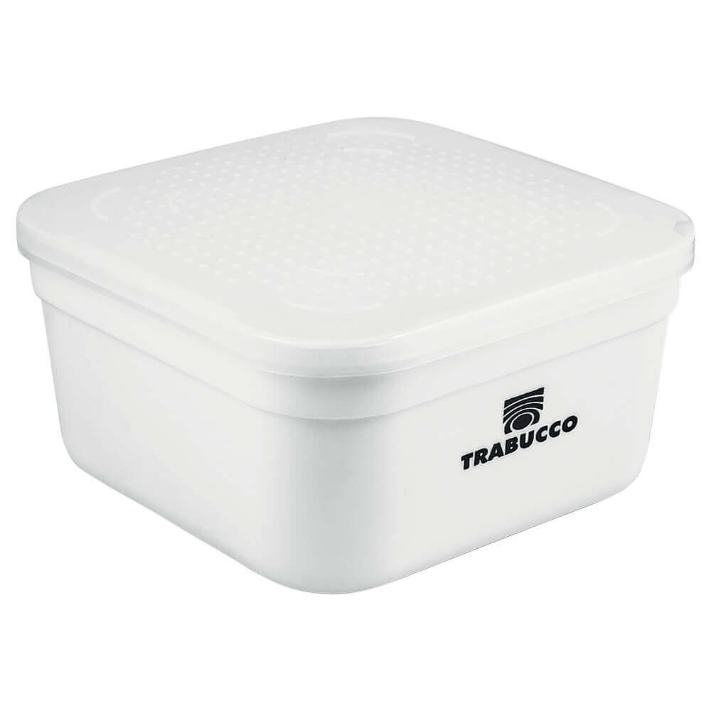 Boîte à Appâts Blanche 1000g - Trabucco, pratique et résistante pour le rangement d'appâts.