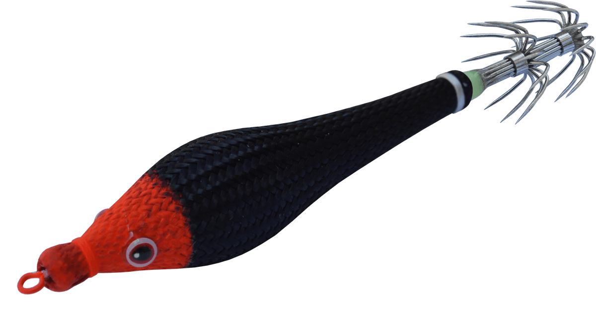 DTD Soft Double Color Glavoc 2026, turlutte en silicone noir et rouge pour la pêche en mer, matériel de pêche en mer.