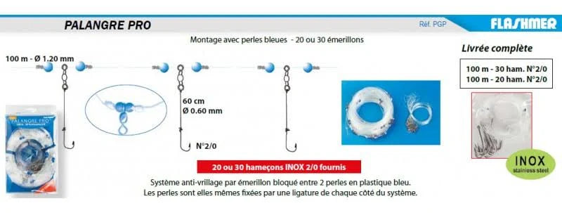 Palangre "Pro" 100 M, 30 Hameçons - FLASHMER