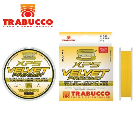 Monofilament XPS VELVET PRO CAST Compétition Jaune Haute Visibilité 300m - TRABUCCO