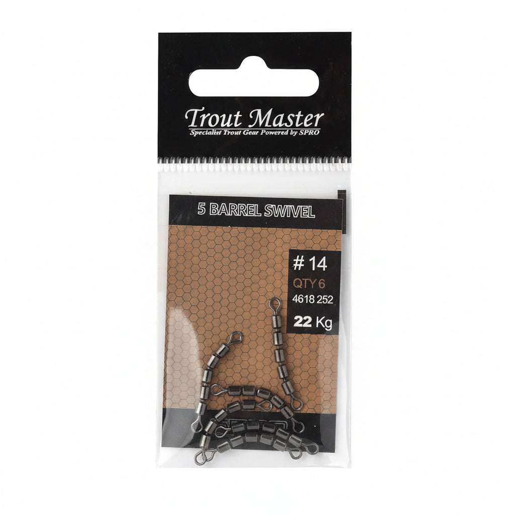 Trout master 5 barrel snap swivel
