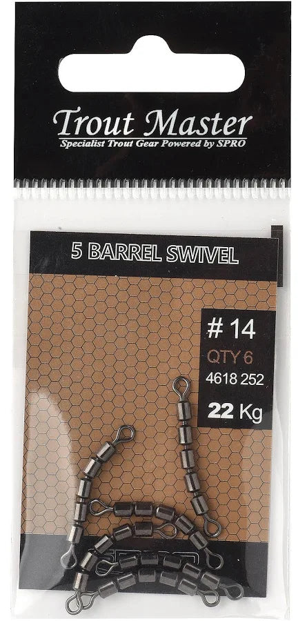 Trout master 5 barrel snap swivel