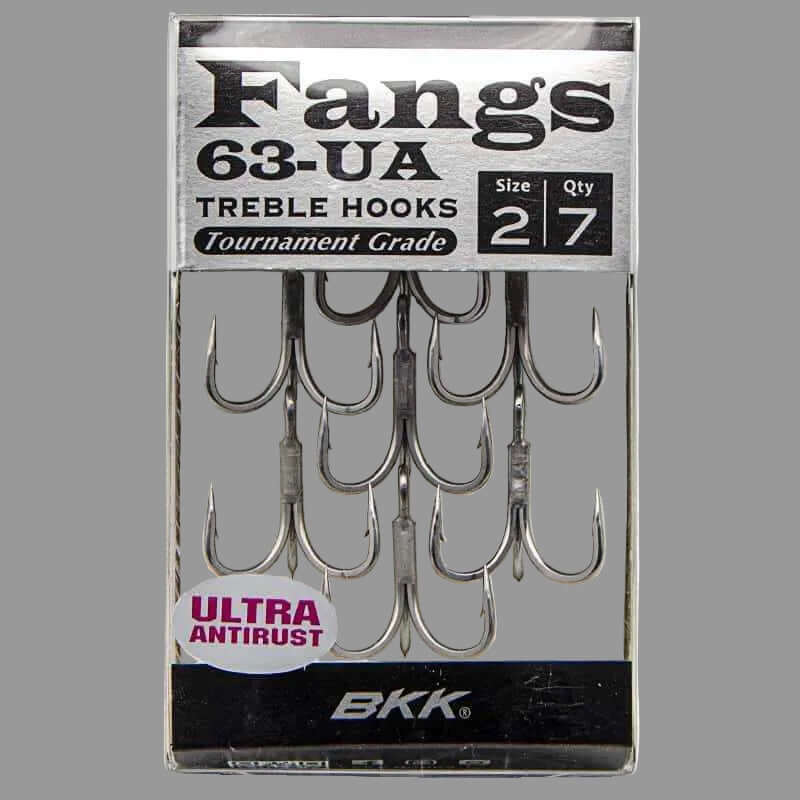 Hamecons triple BKK FANGS 62-UA ET 63-UA, hameçons de pêche en mer, taille 2, ultra antirouille, qualité tournoi.