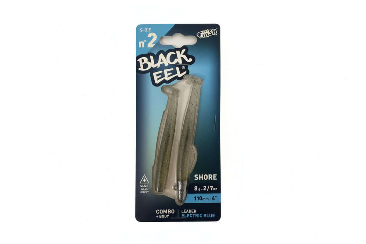 Black Eel - Fiiish 8g Electric Blue combo body for fishing, perfect for attracting sea predators.