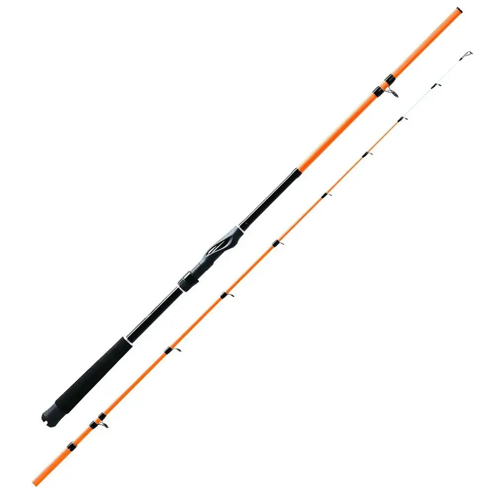 Canne Squider 802 H - OKUMA, matériel de pêche en mer, canne spinning pour calamars, couleur orange.