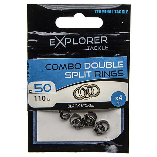 Combo Split Ring Explorer Tackle - Anneau Soudé + Brisé Black Nickel