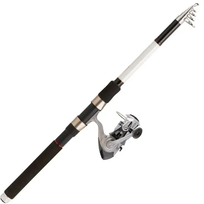 Combo telescopique DAIWA 2.40m avec moulinet, matériel de pêche en mer pour sorties en Méditerranée.