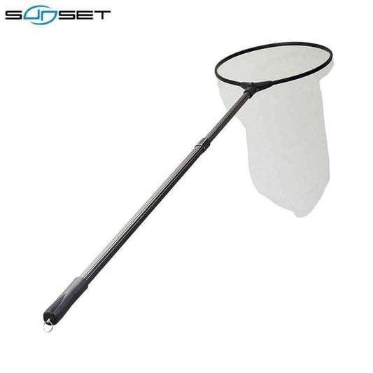 Epuisette Sunset Suncatch télescopique avec tête alu fixe, matériel de pêche en mer, design télescopique.