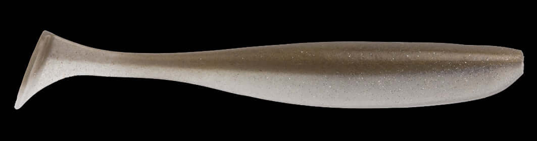 Leurre Souple Keitech Easy Shiner 4" en色 gris scintillant, idéal pour la pêche en mer.