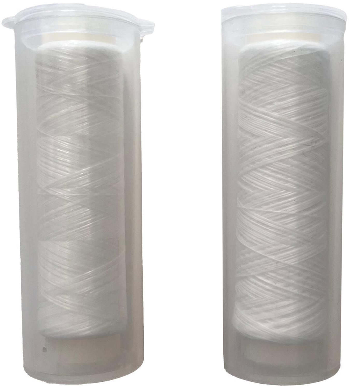 Lot 2 Bobines Élastiques 0.20mm + 0.30mm x 100m Ragot dans tubes en plastique pour matériel de pêche en mer.