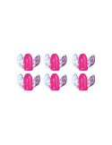 Perle flottante Ailettes Réfléchissantes Surfcasting 7x13mm- AKAMI en rose, six flotteurs avec ailettes réfléchissantes.