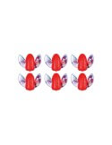 Perle flottante Ailettes Réfléchissantes Surfcasting 7x13mm- AKAMI en couleurs rouges avec ailettes réfléchissantes.