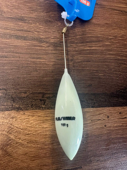 Plomb Fluo Flashmer – Etoile et Zipp Surfcasting, poids 100 g, idéal pour la pêche en mer.