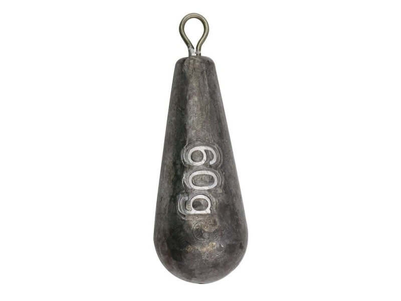 Plombs Palangre en sachet FLASHMER - plomb de pêche en mer en forme hydrodynamique avec anneau d'attache.