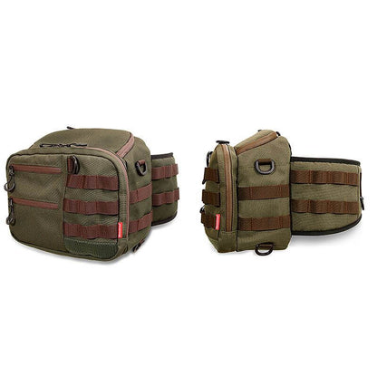 SAC DE TRANSPORT - BAKKAN -SACOCHE khaki sacoche ceinture pour matériel de pêche en mer, pratique et robuste.