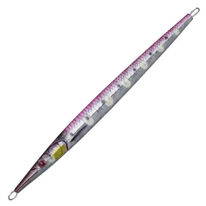 SAVAGE GEAR 3D NEEDLE JIG - 19CM 80G SINKING PINK FLASH GLOW DOT, matériel de pêche en mer, leurre efficace.