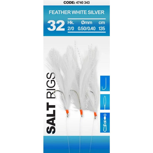 BAS DE LIGNE SPRO BLANCHE 32 Salt Rig Feather