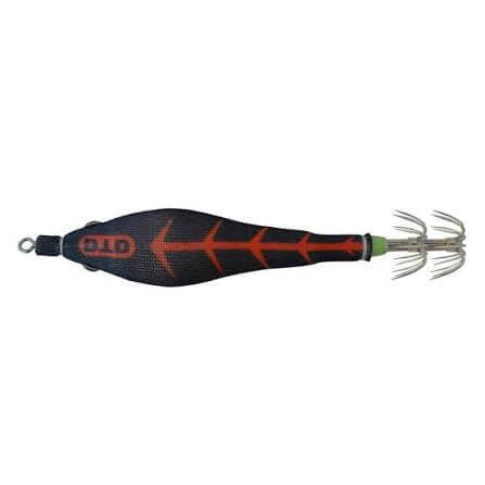 DTD BLACK DIABLO - Turlutte souple en silicone noire et rouge pour pêche diurne, Matériel de pêche en mer.