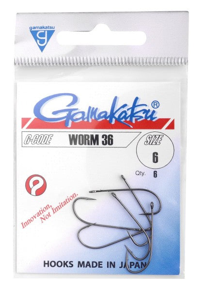Hameçons Gamakatsu Worm 36 - Pack de 6 Spécial Vers