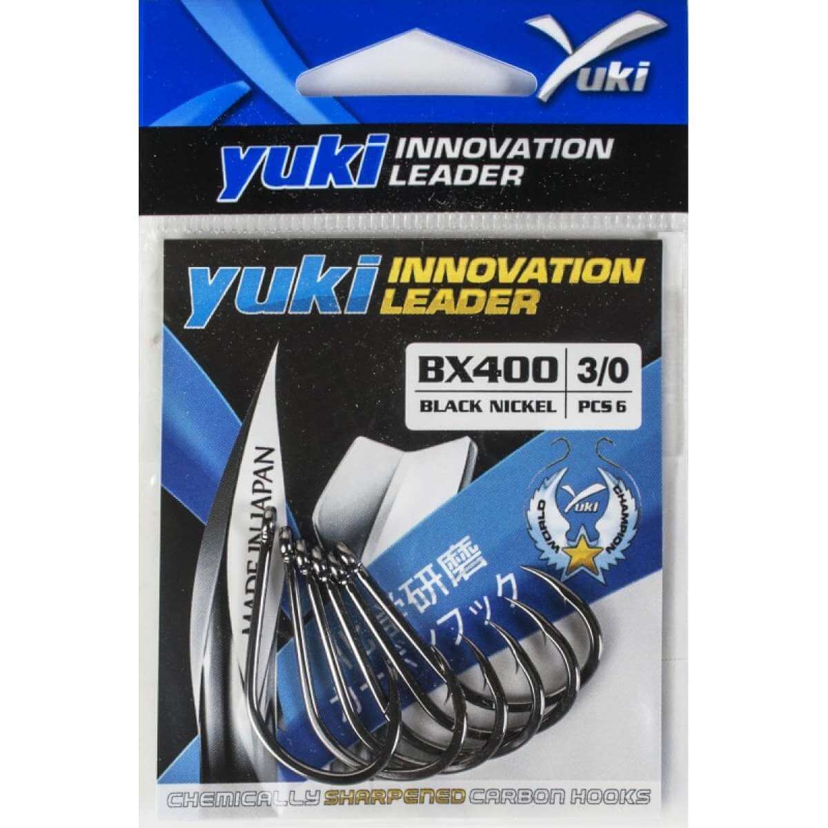 Yuki Hook Bx40 hameçons en nickel noir, outil de qualité professionnelle pour le matériel de pêche en mer.
